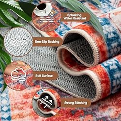 CAPALOCA 2x3 Area Rug Bohemian Rugs with Print