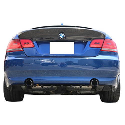 Rear Bumper Lip Diffuser Fits 2006-2013 3 Series E90 E91 E92 E93 | V1 Style 23" x6" Glossy Black ABS Aftermarket Replacement Parts Rear Splitter 5 Fin by IKON MOTORSPORTS