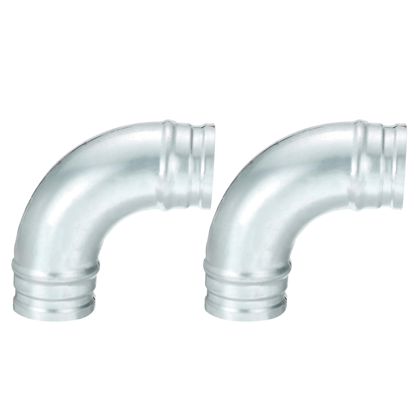 PATIKIL 3 Inch 90 Degree Duct Connector, 2 Pcs Galvanized Steel Elbow Vent Tube Connector Ducting Pipe Adapter Fittings for HVAC Dryer, Exhaust, Extractor, Ventilation System