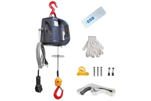 MEFAPE 1100LBS 110V Electric Hoist, 1500W 3 in 1 Portable Electric Winch Hoist Lift with Remote & Wired Control, Anti-Fall Swivel Hooks, 25ft Lifting Height, Overload Protection, 16.4ft/min, No Coasting