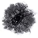 SWACC Afro Puff Drawstring Ponytail Kinky Curly Afro Clip on Updo Chignon Bun Hair Piece Extensions for African American Women Medium Size (Gray)