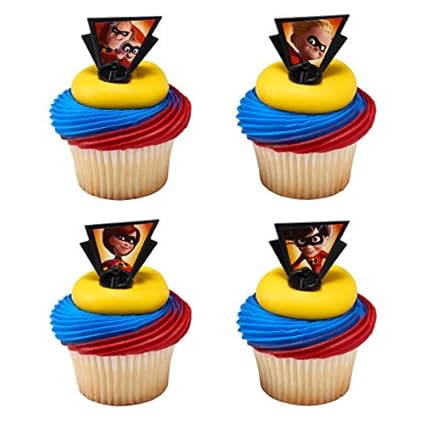 Amazon Com 24 Count Incredibles 2 Dynamic Cupcake Rings Cake