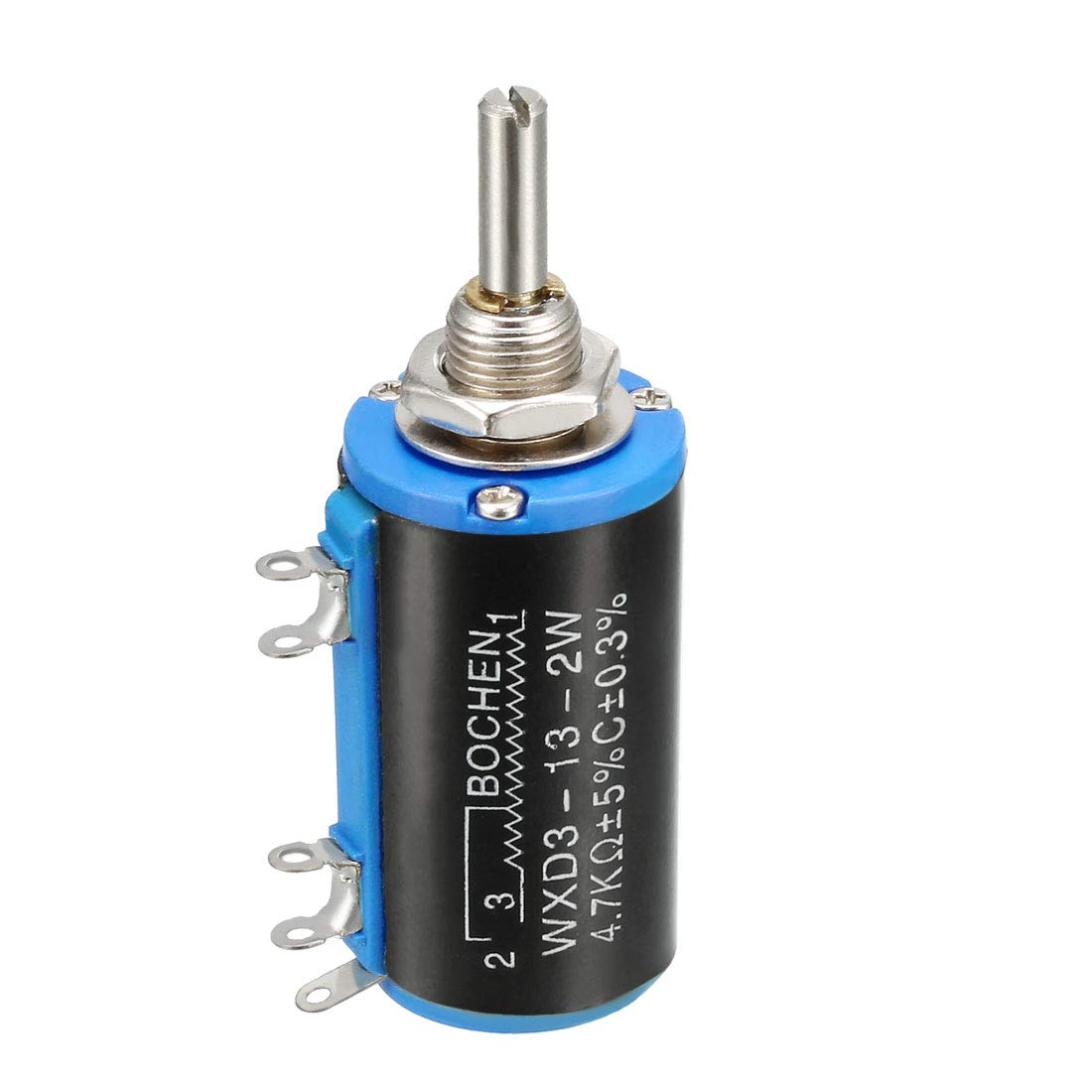 sourcing map 4.7K Ohm Adjustable Resistors Wire Wound Multi Turn Precision Potentiometer Pot