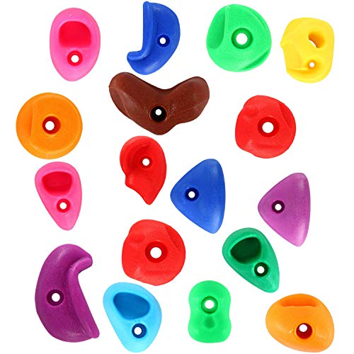 Yaesport 32 Large Kids Rock Climbing Holds - with Mounting Hardware for up to 1" Installation