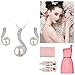 EleQueen Women's Crystal Simulated Pearl Elegant Wedding Pendants Necklace Earrings Jewelry Sets Silver