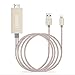 Lightning to HDMI Adapter Cable, Wesoo Lightning Digital AV to HDMI 1080P Cable for iPhone,iPad,iPod, Plug and Play (Gold Edition)