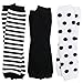 juDanzy 3 Pair Baby Boy and Girl Leg Warmers Black, White Neutral Colors