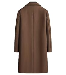 INVACHI Men's Wool Blend Coat Double Breasted Pea