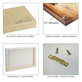 wall26 Canvas Print Wall Art Set Caribbean Beach Shore with Clouds Nature Wilderness Photography Realism Rustic Scenic… 51B2Uw9W0AL