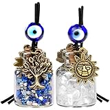 Tree of Life and Magic Sun Powers Small Car Charms or Home Decor Gem Bottles Quartz Lapis Lazuli Amulets