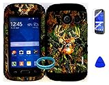 Wireless Fones TM Hybrid Impact Dual Layer Cover Case for Samsung Galaxy Ace Style S765c Straight Talk, Net10 and TracFone Deer Camo Mossy on Black Skin (Wireless Fones TM Wrist Band, Pry Tool & Screen Protector Included)