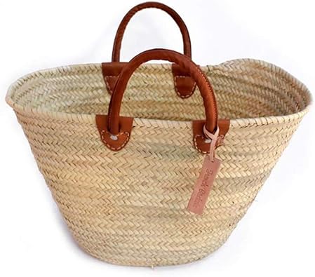 Classic Straw Market Basket French 