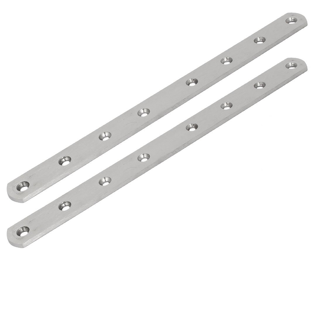 sourcing map 295mmx25mmx4mm Stainless Steel Straight Flat Fixing Mending Plates Brackets 2pcs