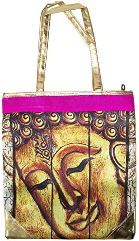 WRIGHT HARTS Women's Budha Face Sidebag Base- Pink, Top - Multicolor