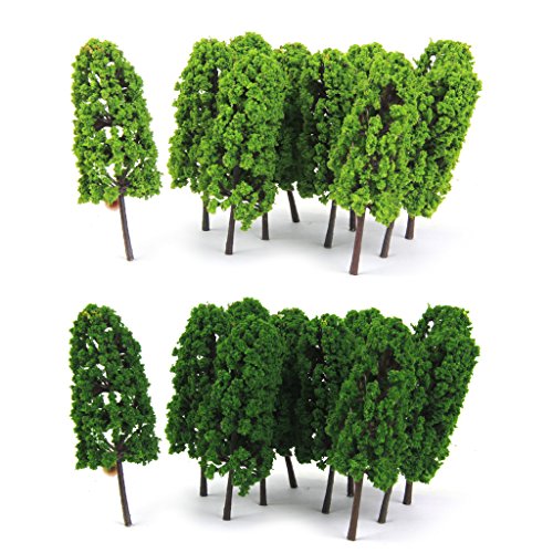 Fityle 40pcs N Scale Model Trees Layout Railroad Train Landscape 7.7-8cm/3-3.15'' - Thumbnail 3