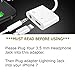 G.ChargeTee iPhone 7 Adapter 3.5 mm Headphone Audio Charge Lightning Adapter for iPhone X, iPhone 8 Plus, iPhone 7 Plus-White