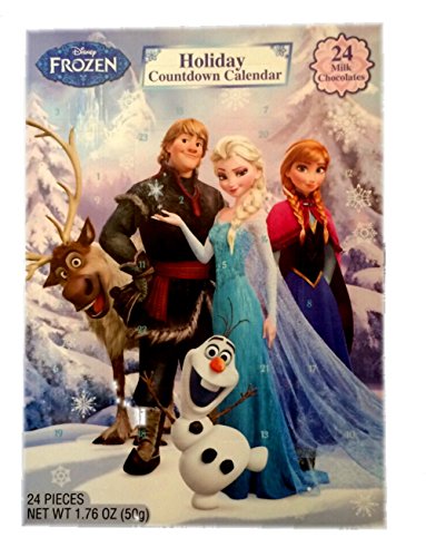 Disney Frozen Advent Holiday Countdown Calendar with 24 Chocolates (Anna, Elsa, Kristoff , Olaf, Sven)