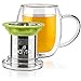 Tealyra - Venus 400ml - Tea Cup Infuser - Double Wall Glass Tea Cup with Lid and Stainless Steel Infuser Basket - Perfect Tea Mug for Office and Home Uses for Loose Leaf Tea Steeping - 13.5-ounce