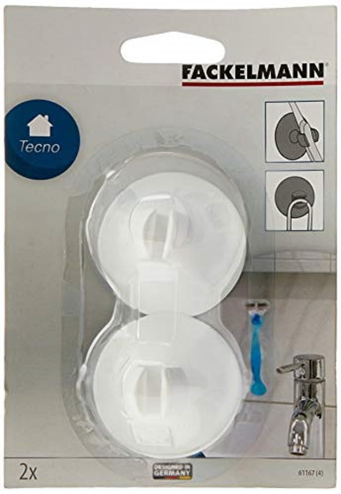 Fackelmann 61167 2 Toothbrush Holder with Suction Cups, Assorted Colours