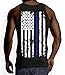 Mens Thin Blue Line American Flag Tank Top T-shirt