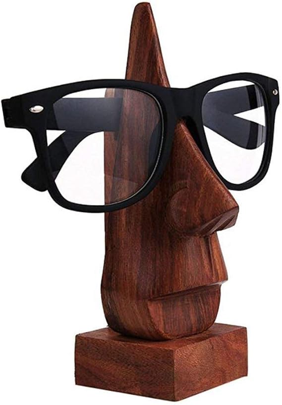 Starnk Handmade Wooden Spec Holder, Desktop Eyeglass Holder Stand, Nose