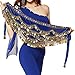 Pilot-trade Women's Triangular Belly Dancing Hip Scarf Wrap Skirt with Gold Coins