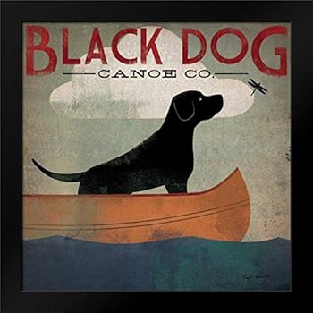 Black Dog Canoe Framed Art Print by Fowler, Ryan
