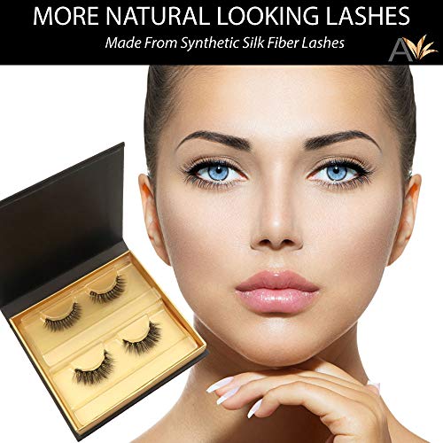 Avilana Magnetic Eyeliner and Magnetic Eyelashes Easy to Use False Lashes Made with Korean Silk Fiber, 5 Magnets Per Lash, Magnetic Eyeliner And Lashes Kit (Classy & Sassy