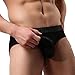 Men's Long Bulge Pouch Boxer Briefs, Mosunx(TM) Smooth Bikini Thong (L, Black)