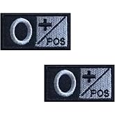 Tactical Blood Type Patches O+ Positive POS Hook and Loop 2"x1" | Embroidered Morale Military Navy Army Badge for Outdoors 2 Pieces