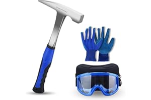 "A peerless shovel " Rock Pick Hammer with Skid Handle, All Steel Geology Hammer with Pointed Tip & Shock Reduction Grip for (BLUE)