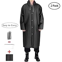 EnergeticSky EVA Portable Raincoat for Adults,Reusable Rain Poncho with Hoods and Sleeves