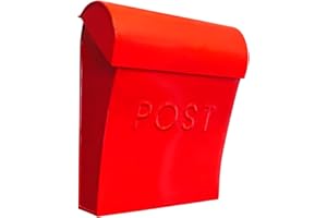 NACH Wall Mount Mailboxes for Outside, 11x4.5x12.5 in Red Mail Boxes for House Outside, Waterproof Mailbox - Vicki-Style Mail