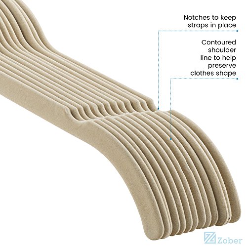 image for ZOBER Velvet Shirt/Dress Hangers - (120-Pack) Non-Slip Velvet Material