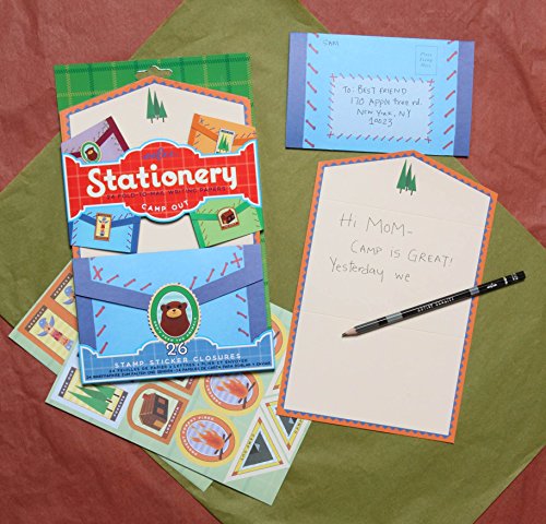 eeBoo Camp Out Fold-to-Mail Stationary Set for Kids