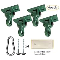 Fityou Aluminum 2-Bearing Heavy Duty Swing Hanger Powder Coated Swing Set Kit for Yoga Seat Indoor Outdoor Plaground Porch Sets Comes with Screws Hook and Installation Sticker(4 Packs Green)