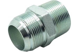 CDQBWKJGFJ 1 Piece Pipe Adapter 1-1/4" Male 37° Flare JIC(1-5/8"-12) x 1-1/4" Male NPT Plated Steel Hydraulic fitting