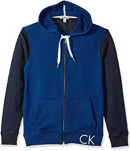 Men's Full Zip Hoodie With Coloblock Contrast Embroidery, Ni