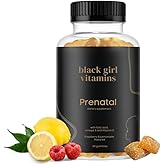 Black Girl Vitamins - Prenatal Gummies for Women Vitamin with Folate for Bone Health Support, Gluten-Free, (Raspberry-Lemonade), 60ct
