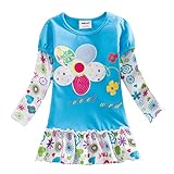 NEAT 2015 NEW Kid Girl Cotton Flower Dress Long Sleeve F5061 For 2-6 Years