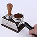 SMKF Coffee Tamper Stand, TAMPING STAND Sturdy Stainless Steel Tamping Stand for Coffee Machine and Heavily Padded Sturdy Coffee Tamper Stand and Coffee Tamper Storage Base(Black)