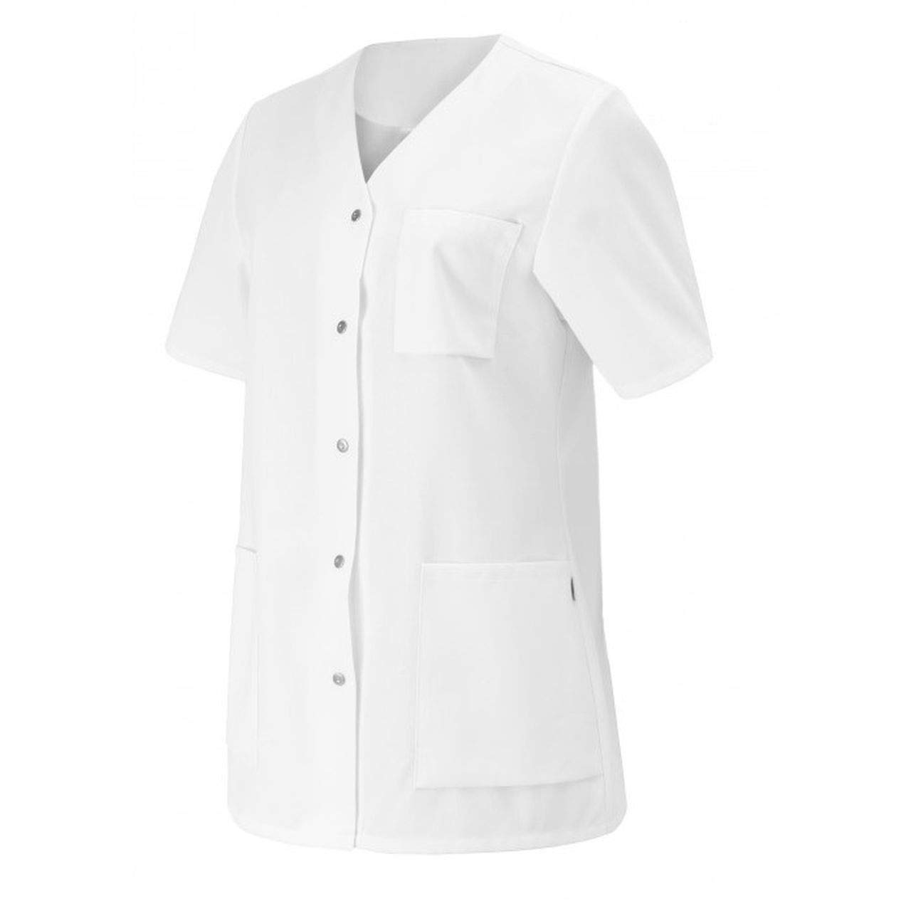 BP 1617-400-21/20n, Women's tunic, 1/2 sleeve, V-neck with press-stud band 215,00 g/m², fabric blend, Color white, Size 20n