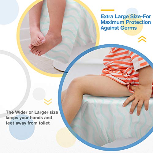 Disposable Toilet Seat Covers Extra Large 20 Packs Perfect for Adults and Kids Potty Training with Individually Wrapped Home Travel Use (New Wave)