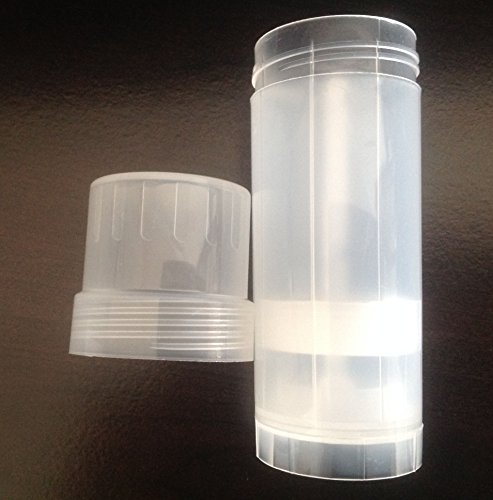 (5) Empty Clear Plastic Deodorant Containers - 2.2 Oz Cylinders