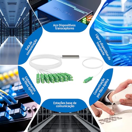 Mini 1x16 Splitter de Fibra óptica 10PCS, Splitter Óptico Balanceado 1X16, Splitters 1x16, 1x16 Divisor Óptico, Cabo Optico, Cabo Optico Audio Digital, 10 Unidades