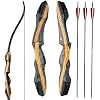 Recurve Bow For Adults & Beginners - Takedown Wooden Bow For Hunting & Target Practice (25-60 Lbs)