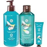 Yves Rocher Monoï de Tahiti Monoi Moisturizing Body Hair Gel Milk and Hand Cream Set of 3 Coconut and Tiare Scent All Skin Types 390 ml./13.1 fl.oz.400 ml./13.5 fl.oz.30 ml./1 fl.oz.