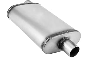 TECTRUC 2in Muffler Deep Performance Tone 2'' Pipe Muffler Resonator with Universal Stainless Steel muffler for Cars, Trucks(2''Inlet/Outlet)