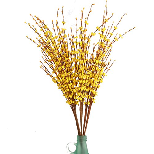 MISSWARM 10 Pieces 29.5" Long of Artificial Flowers Fake Flowers, Jasmine Yellow Artificial