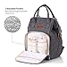 esonmus Diaper Bags Backpack Unisex Large Oxford Cloth Insulated Mommy Backpack Wear-Resistant Baby Clothes Diaper Nappy Milk Bottle Bag Travelling Backpack with Stroller Hooks-Grey